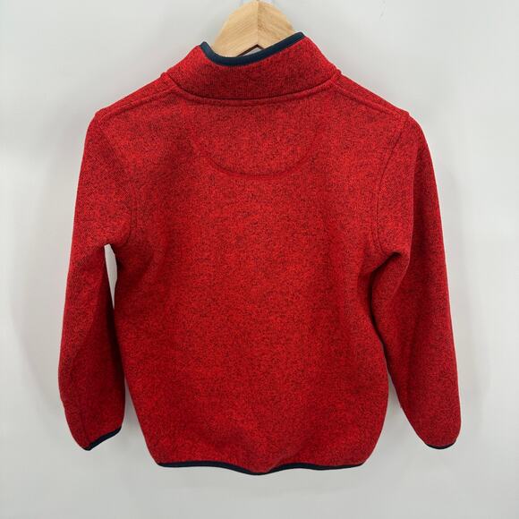 L.L. Bean Kid's Red Navy T Snap Sweater Fleece Pullover // L 14-16 - Picture 10 of 10